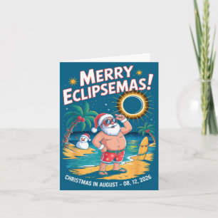 Carte Éclipse solaire totale Santa Noël Verset de la Bib
