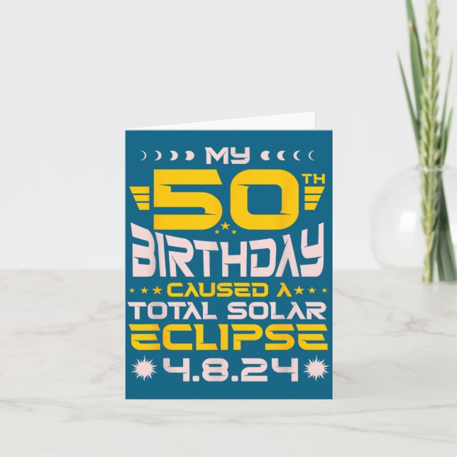 Carte Éclipse totale de soleil pour mon 50e anniversaire (Devant)