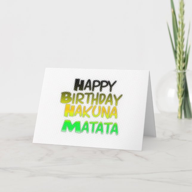 Carte Eco mignon Inspirationa de Hakuna Matata de joyeux (Devant)