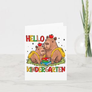 Carte École Capybara Commencer Bonjour Maternelle Retour