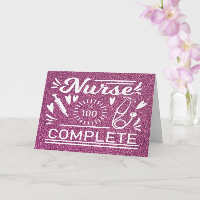 Carte École d'infirmières de remise de diplômes Rose Mod (Orchidée)