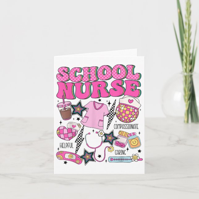 Carte École élémentaire mignonne Infirmière Enseignant R (Devant)