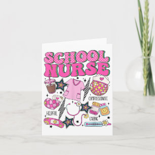 Carte École élémentaire mignonne Infirmière Enseignant R