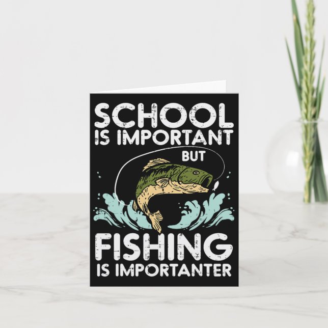 Carte École Importante Pêche Importateur Funny Garçons G (Devant)