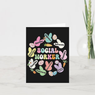 Carte École Social Travailleur Bunny Funny Pâques Hoppy