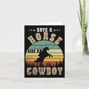 Carte Économisez Une Promenade À Cheval Un Cowboy Drôle 