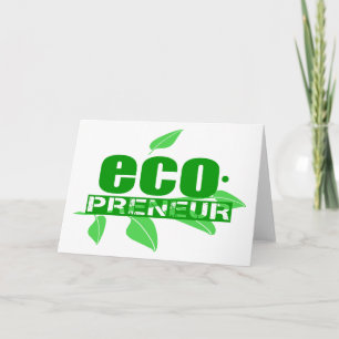 Carte Ecopreneur avec le trait d'union de feuille, de