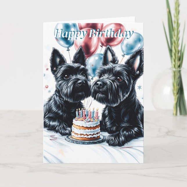 Carte Ecosse Terrier Anniversaire (Devant)