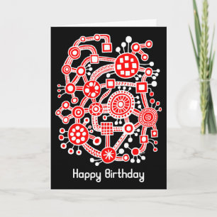 Carte Écosystème III - Blanc et rouge sur noir