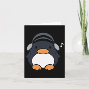 Carte Écouteurs Tête de Manchot Mignon pour Hommes Musiq