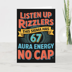 Carte Écoutez les Rizzlers Ce Sigma a 67 Énergie d'Aura