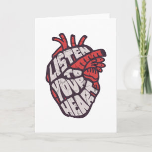 Carte "Écoutez votre cœur" Art anatomique