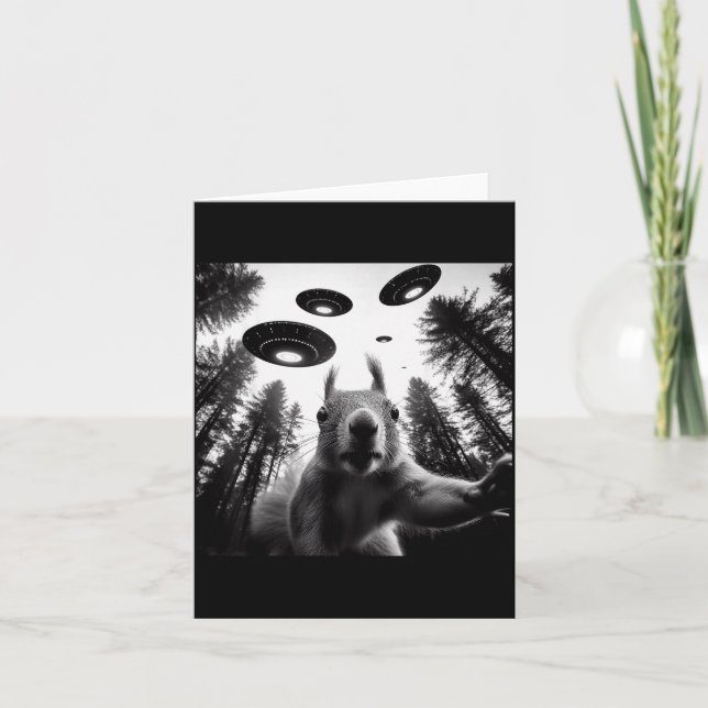 Carte Écran de squirrel avec un alien ufo drôle pour hom (Devant)