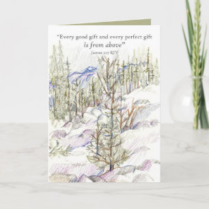 Carte Écriture de Joyeux Noël James Forêt d'hiver