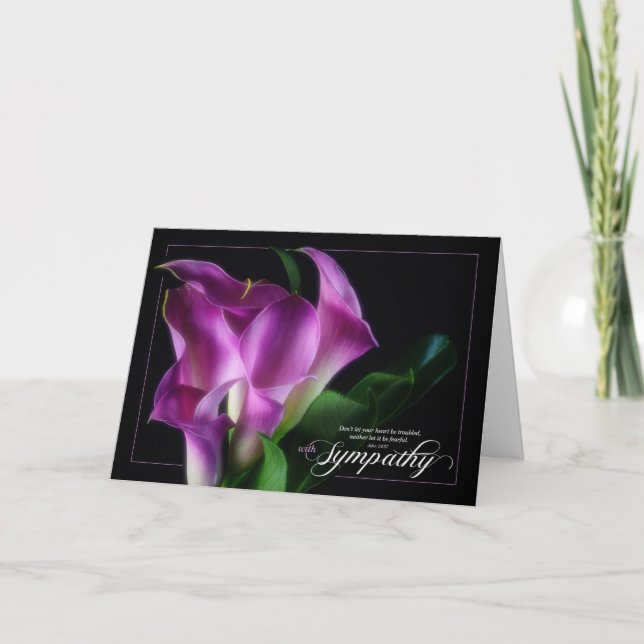 Carte Écriture De Sympathie Chrétienne Purple Calla Lili (Devant)
