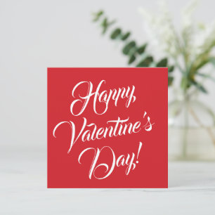 Carte Écriture élégante en rouge Heureuse Sainte-Valenti