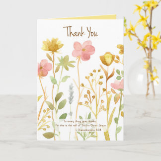 Carte Écriture Merci Thessaloniens Fleur sauvage
