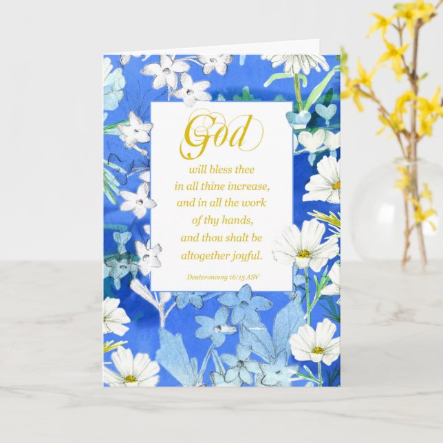 Carte Écriture religieuse d'anniversaire Deutéronome Fle (Fleur jaune)