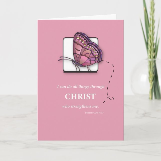Carte Écriture religieuse de guérison pour patient cancé (Devant)