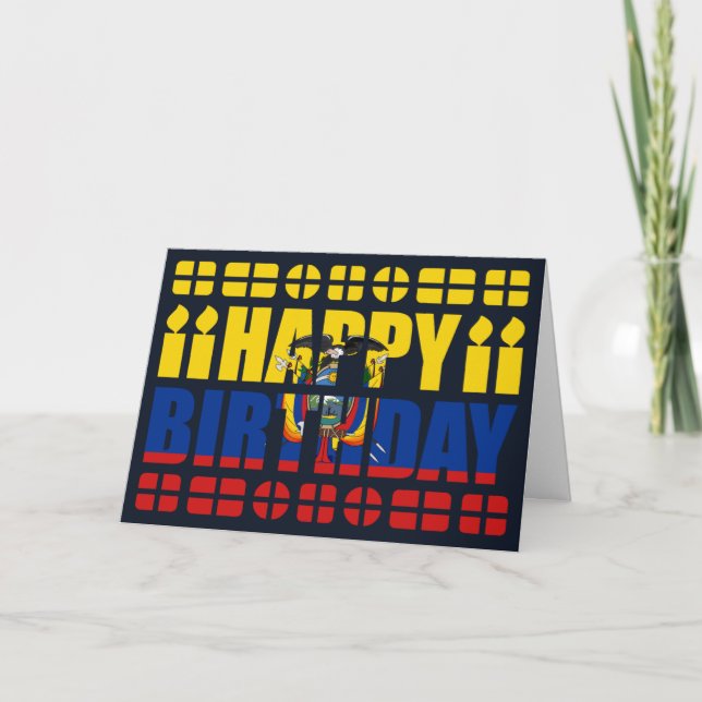 Carte Ecuador Flag Birthday Card (Devant)