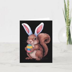 Carte Écureuil Avec Des Oreilles De Lapin Drôle Enfants