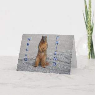 Carte Écureuil Avec Nut, Bonjour Ami