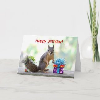 Carte Écureuil de joyeux anniversaire