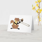 Carte Écureuil jouant le trombone (Yellow Flower)