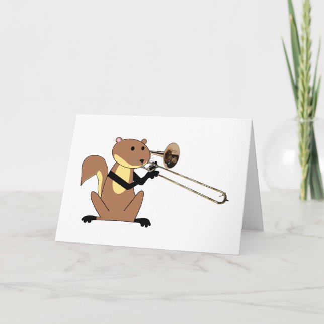 Carte Écureuil jouant le trombone (Devant)