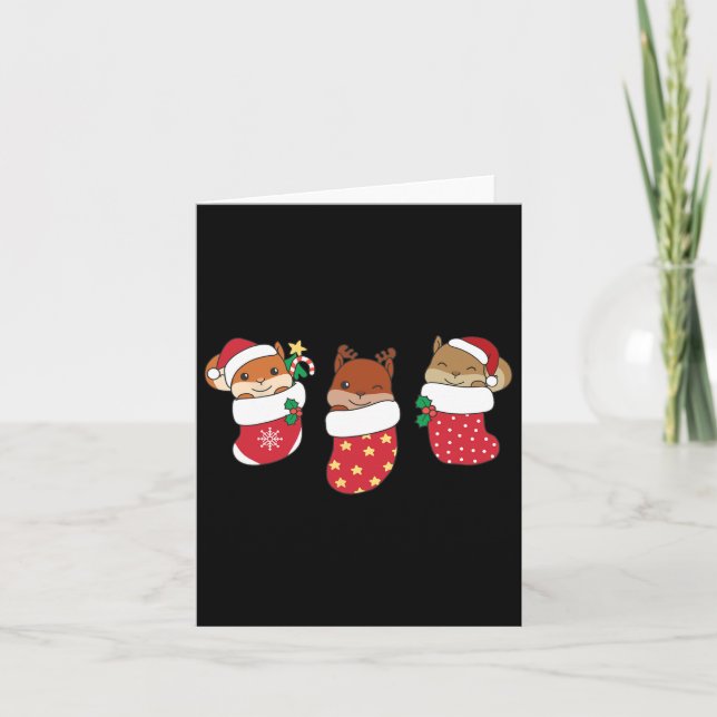 Carte Écureuil mignon dans le choeur de Noël pour Noël (Devant)