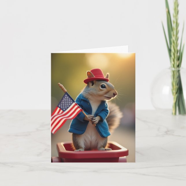Carte Écureuil patriotique (Devant)