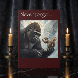 Carte Écureuil Peanut et Harambe n'oubliez jamais