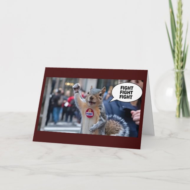 Carte Écureuil Peanut Noël conservateur drôle (Devant)
