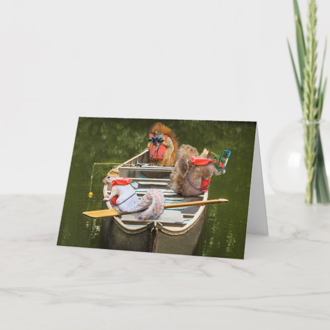 Carte Écureuils Amusants En Canoë S'Amusant À Camp Card (Devant)