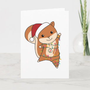 Carte Écureuils Noël Animaux d'hiver