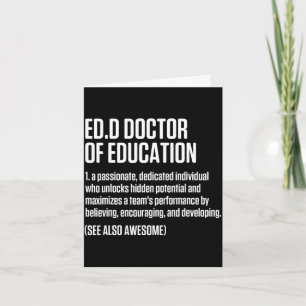 Carte Edd docteur en éducation doctorat graduation 