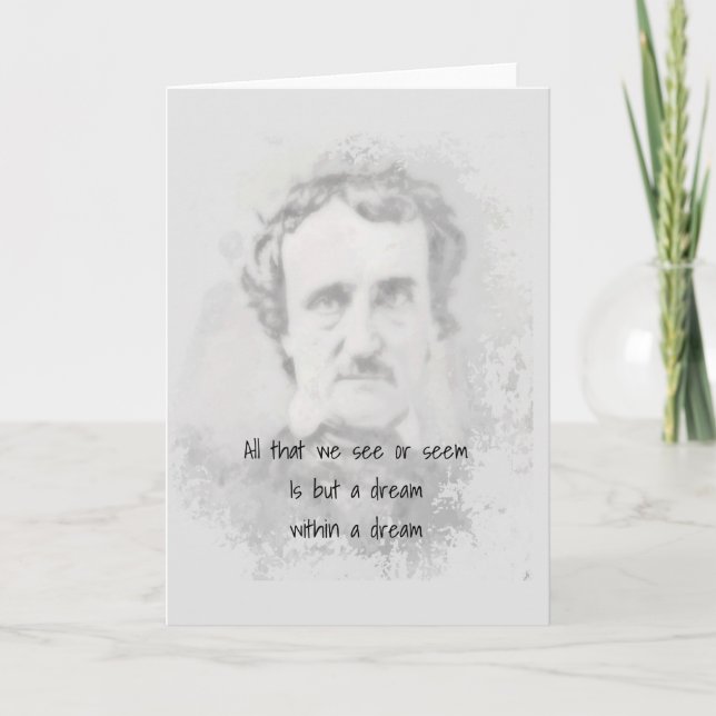 Carte Edgar Allan Poe Poète Auteur Rêve dans un rêve (Devant)