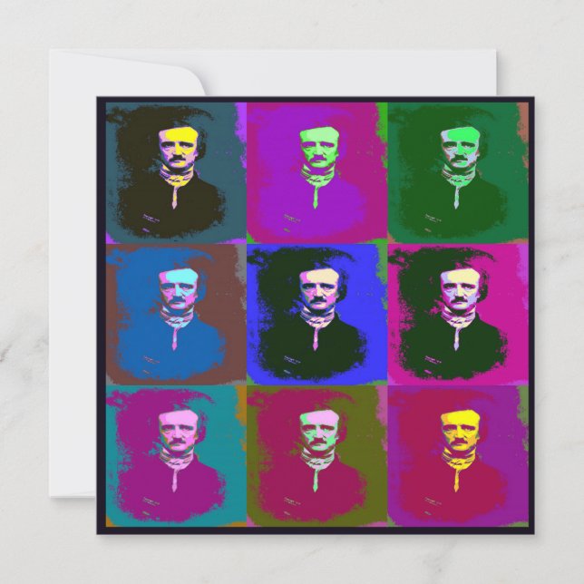Carte Edgar Allan Poe Pop Art (Devant)