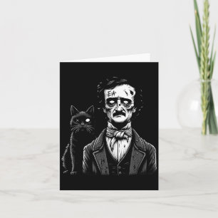 Carte Edgar Allan Poe zombie Le Chat Noir Halloween amus