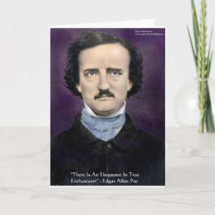 Carte Edgar Allen Poe "Enthousiasme" Citation de sagesse