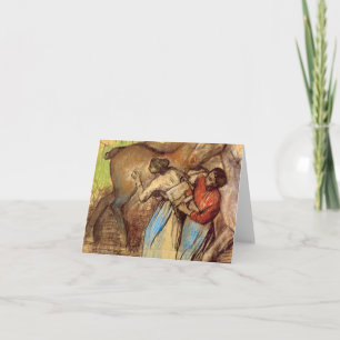 Carte Edgar Degas - Deux femmes lavant des chevaux