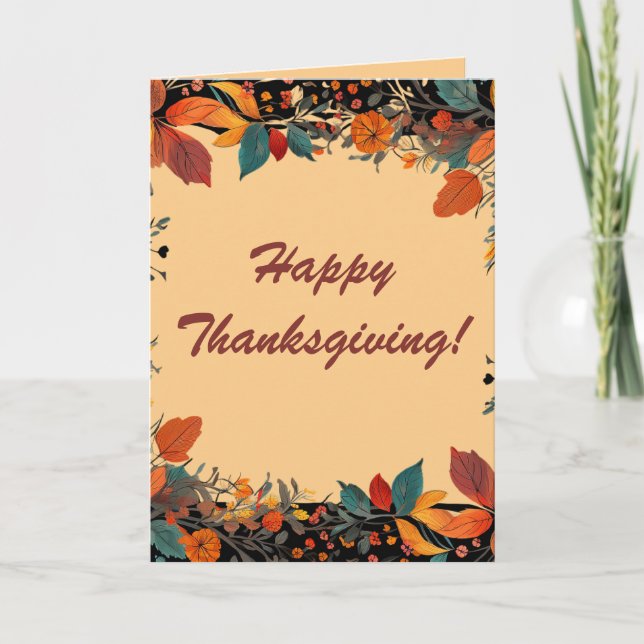 Carte Editable Automne Feuilles Thanksgiving (Devant)