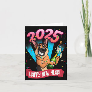 Carte Édition 2025 Bonne Année Berger Allemand 