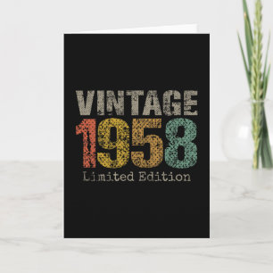 Carte Édition limitée vintage 1958 Cadeaux d'anniversair