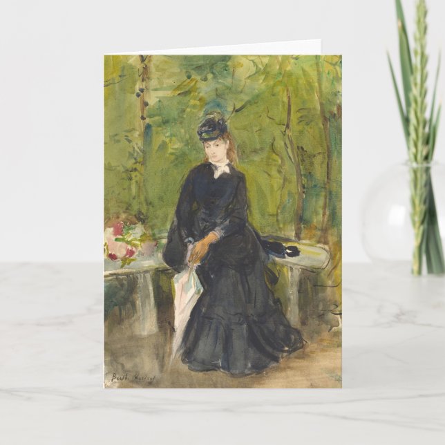 Carte Edma assis dans un parc | Berthe Morisot (Devant)