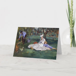 Carte Edouard Manet - La famille Monet dans leur jardin