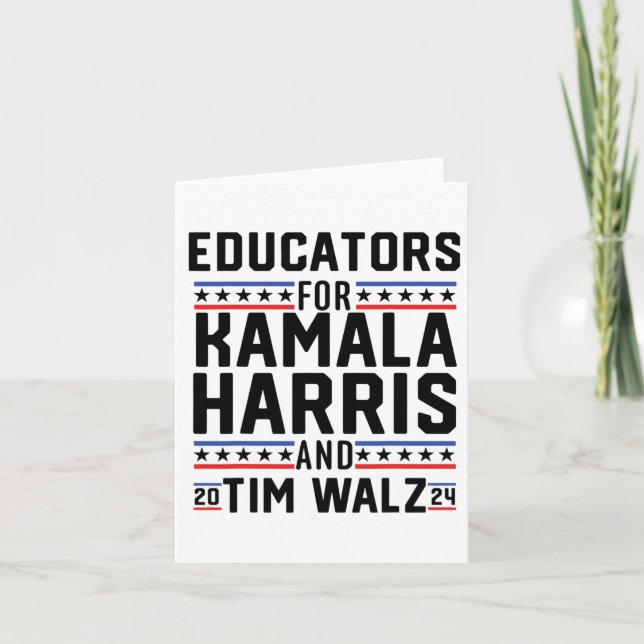 Carte Educateurs Pour Kamala Harris Et Tim Wheimer 2024 (Devant)