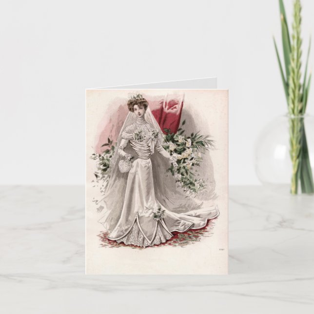 Carte Edwardian Lady En Mariage Gown Vintage Mode (Devant)
