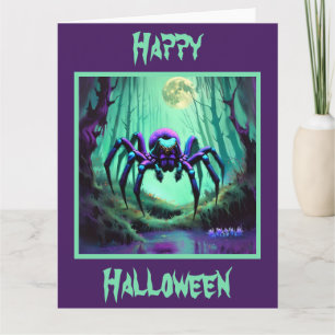 Carte Eerie Giant Purple Spider dans un marécage de prév