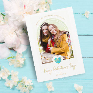 Carte Effet Arch Blue Heart Friends Happy Galentine